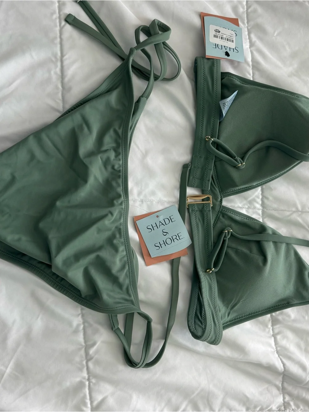 Shade & Shore Sage Green Triangle Bikini Top